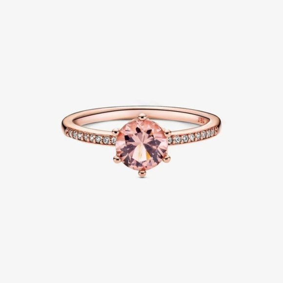 Pandora Pink Sparkling Crown Solitaire Ring - Picture 2 of 3